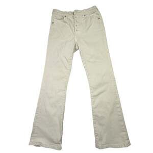 Express High Rise Cropped Flare Jeans White Size 4/R